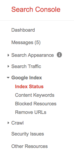 Index Status Google Search Console