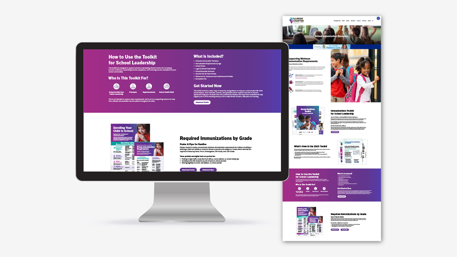 Website Pages Designed For Icaap Immunization Guides
