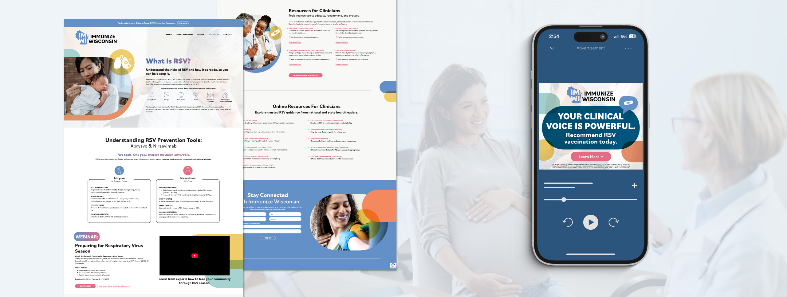 Web Page And Mobile Web Page Examples Of The Rsv Campaign Web Page And Mobile Web Page Examples Of The Rsv Campaign