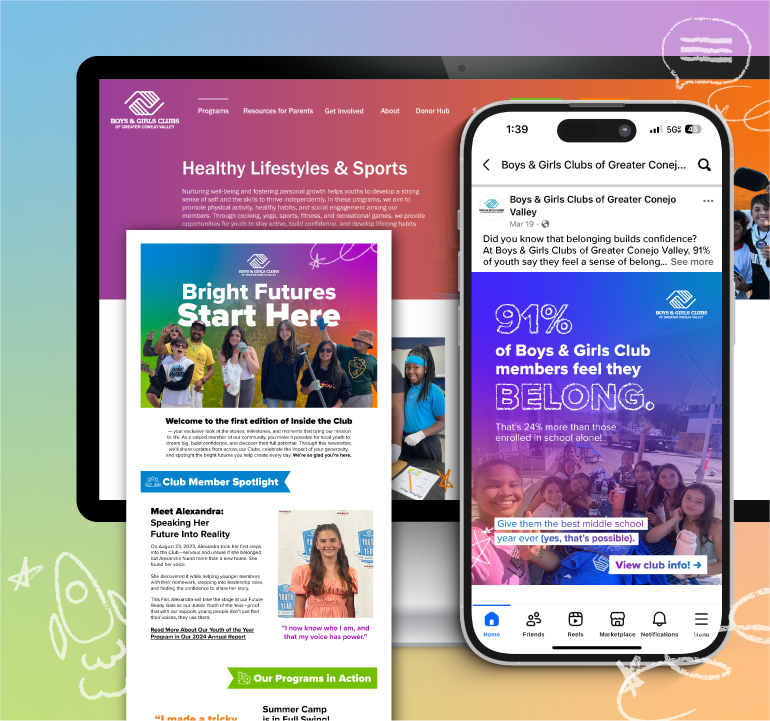 Tailored Content For Boys And Girls Club Website