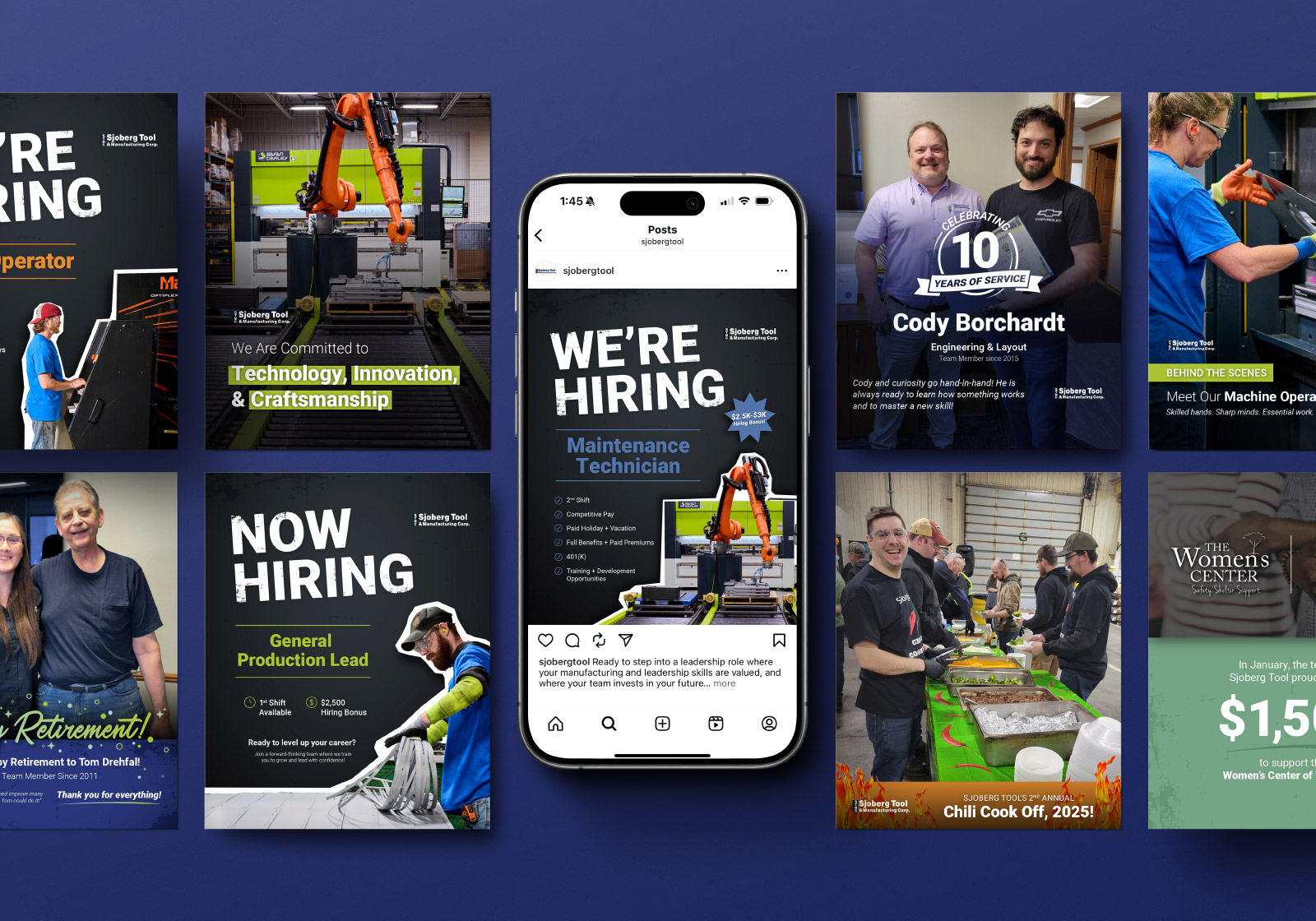 A Collage Of Sjoberg Tool Social Media Posts Ocreative Social Sjobergtool Social Flatlay