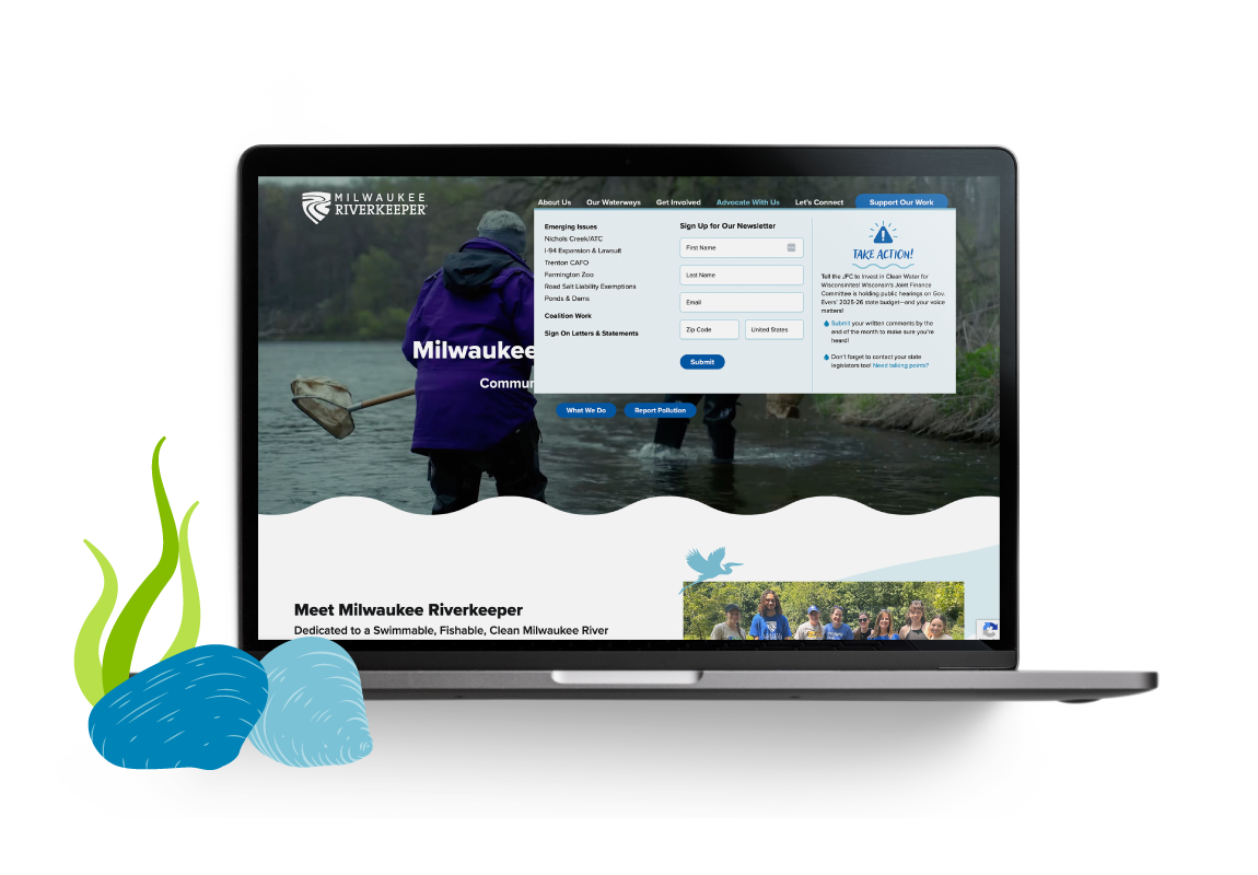 Milwaukee Riverkeeper Contact Form In Menu