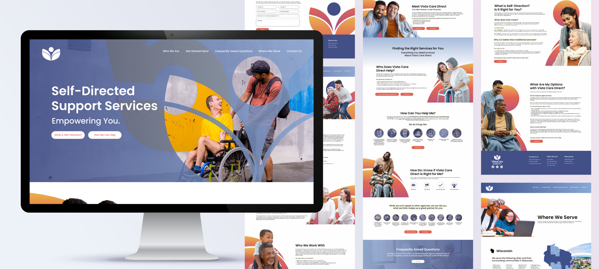 Vista Care Direct Website Page Examples