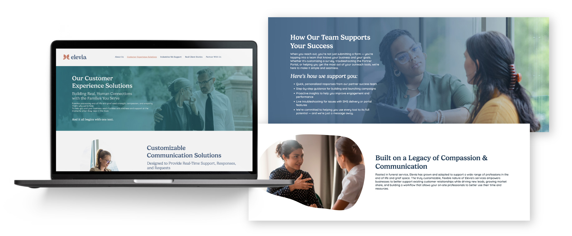 Elevia Website Design Displayed On Laptop Screen Elevia Website Design Displayed On Laptop Screen